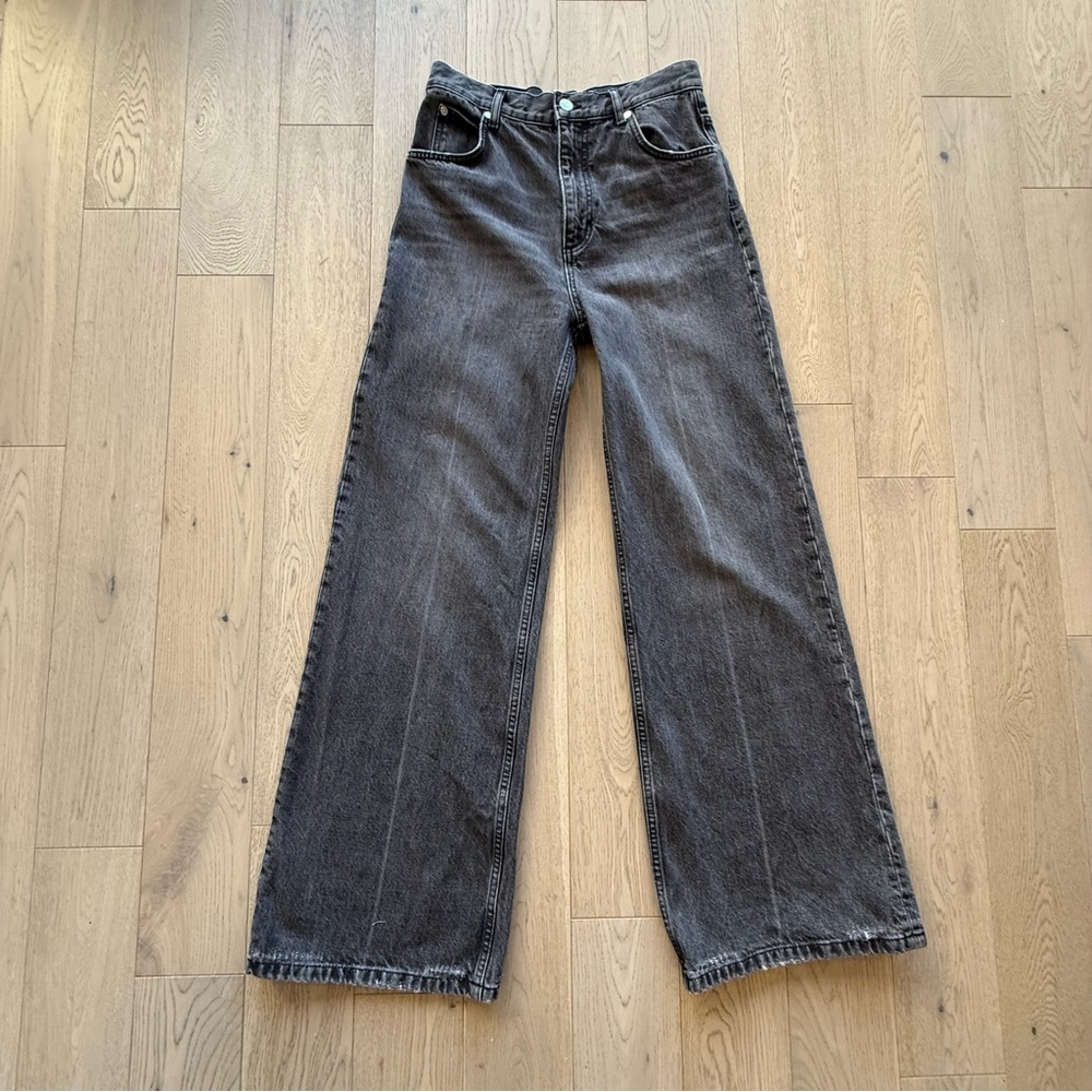 Sandro Women's Black Wide-Leg Jeans Size 38